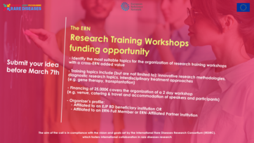 The EJP-RD ERN Research Training Workshops Call is now open!