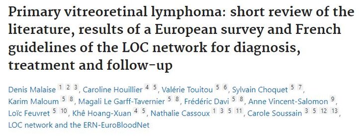 The manuscript with the results of the ERN-EuroBloodNet European Mapping of Diagnostic Procedures: Primary Central Nervous System Lymphomas has been published!