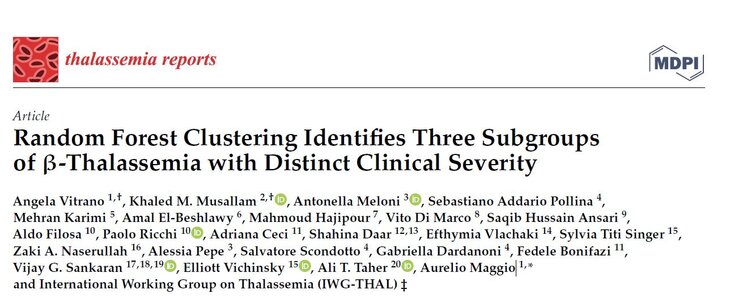 Revisiting classification of  ß-thalassemia:  “Random Forest Clustering Identifies Three Subgroups of  ß-Thalassemia with Distinct Clinical Severity”