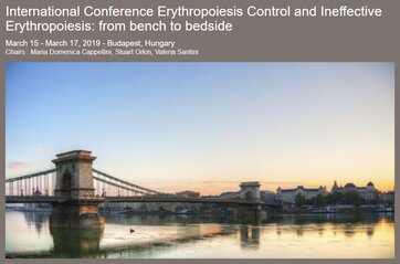 "ESH International Conference on Erythropoiesis Control and Ineffective Erythropoiesis: from Bench to Bedside" will take place on 2019, March, 15-17, in Budapest
