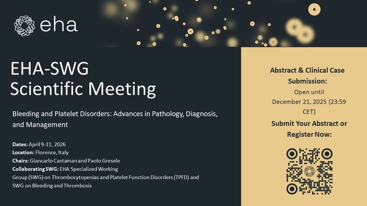 EHA-SWG Scientific Meeting: Abstract submission is open until December 21, 2025!