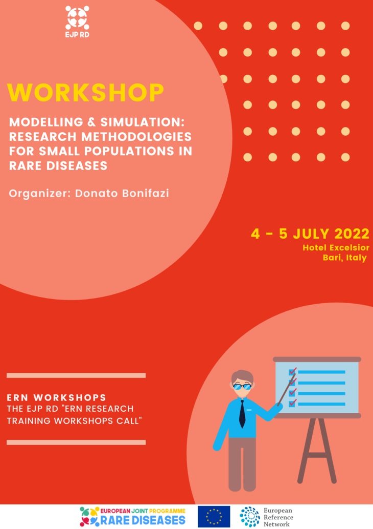 Perform you registration to the EJP RD's ERN Workshops entitled Modelling & Simulation: Research Methodologies for Small Populations in Rare Diseases