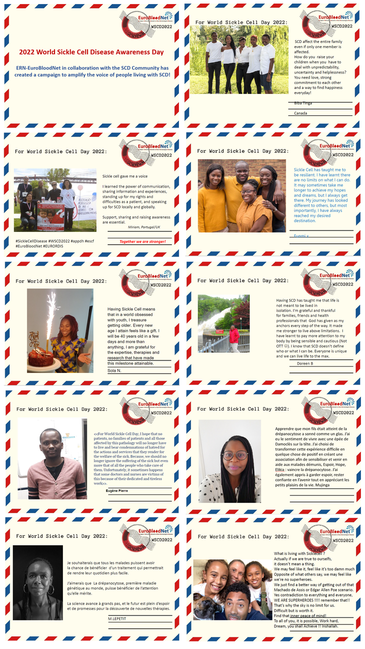 ERN-EuroBloodNet and the people living with SCD is celebrating the World Sickle Cell Day 2022!