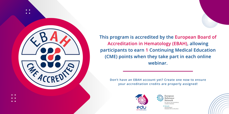 ERN-EuroBloodNet Thursdays Webinars series now accredited by EBAH!
