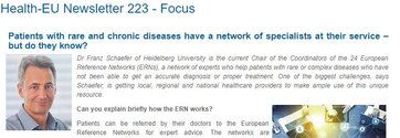 Dr. Franz Schaefer, Chair of the Coordinators of the 24 ERNs, has answered key questions on present and future of ERNs
